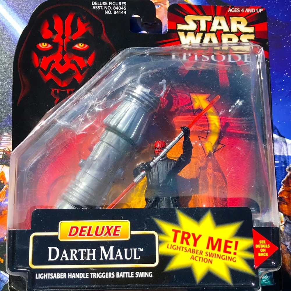 1998 Star Wars Episode 1 Deluxe Darth Maul Figure & Lightsaber Handle